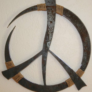 36&quot; Rustic Peace Sign with twine accent custom zen inspired peace sign