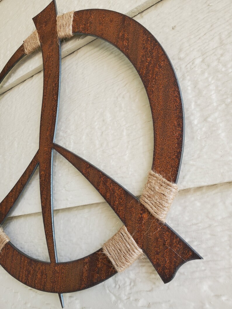 Wrapped Peace Sign Rustic Peace Sign 25