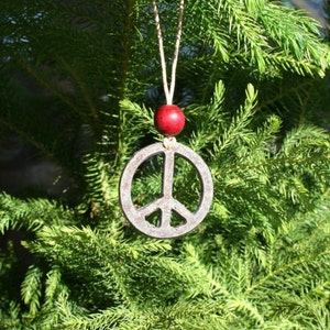 Peace Sign Set of 3 Rustic Ornaments custom steel trinkets custom