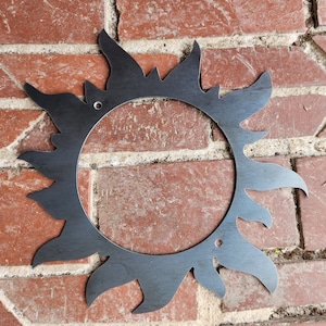 Halo Sun wanddecoratie gerecycled staal Rustic Sun Custom open zon 18 inch