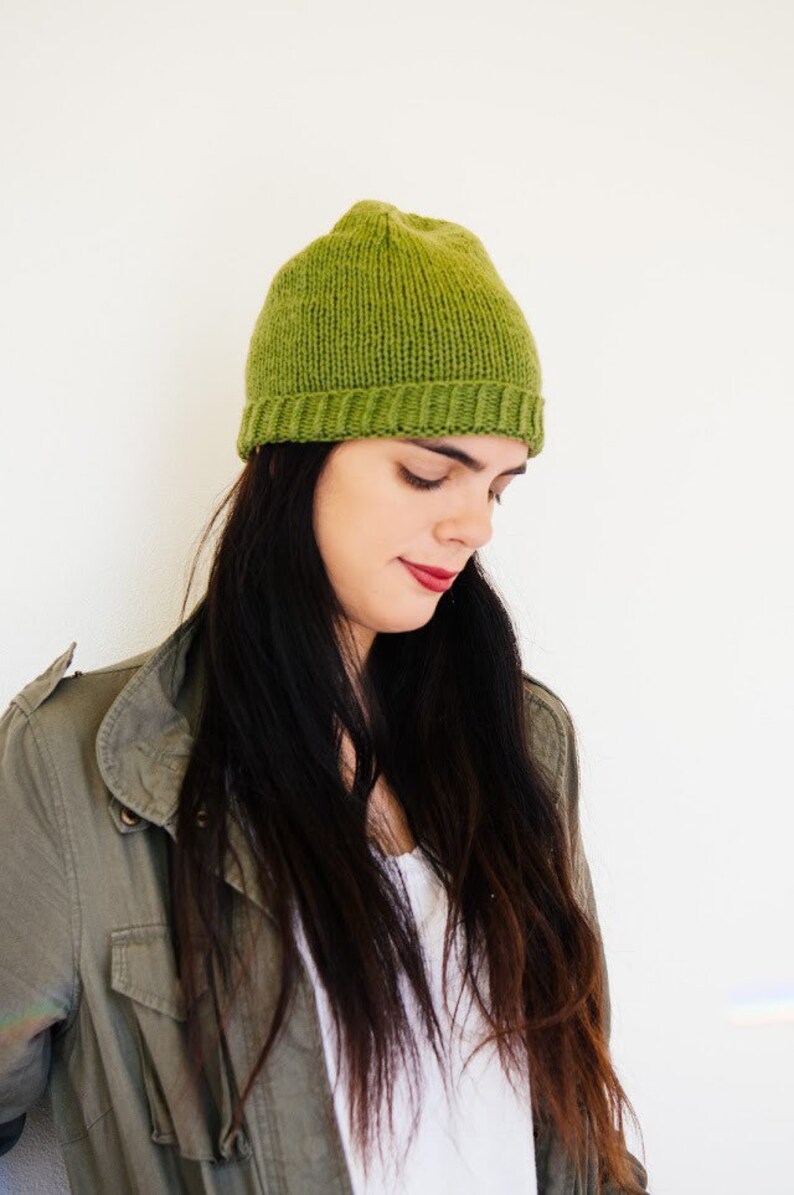 Unisex Hand Knit Wool Blend Beanie