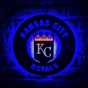 Kansas City Royals LED Lighted Sign, Baseball Team Emblem Illuminated Sign, Best Gift For Baseball Lovers, Christmas Gift