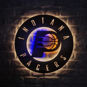Insegna luminosa a LED degli Indiana Pacers, insegna luminosa con lo stemma della squadra di basket, regalo ideale per gli amanti del basket, regalo di Natale