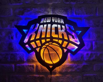 LED Lighted New York Knicks Sign, Basketball Team Emblem Illuminated Sign, Best Gift For Basketball Lovers, Christmas Gift