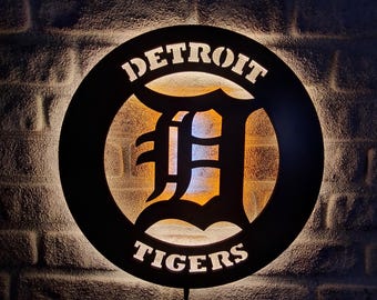 Detroit Tigers Led Lighted Sign,  Illuminated Wall Decor for Baseball Fans, Baseball Wall Art, Christmas Gift