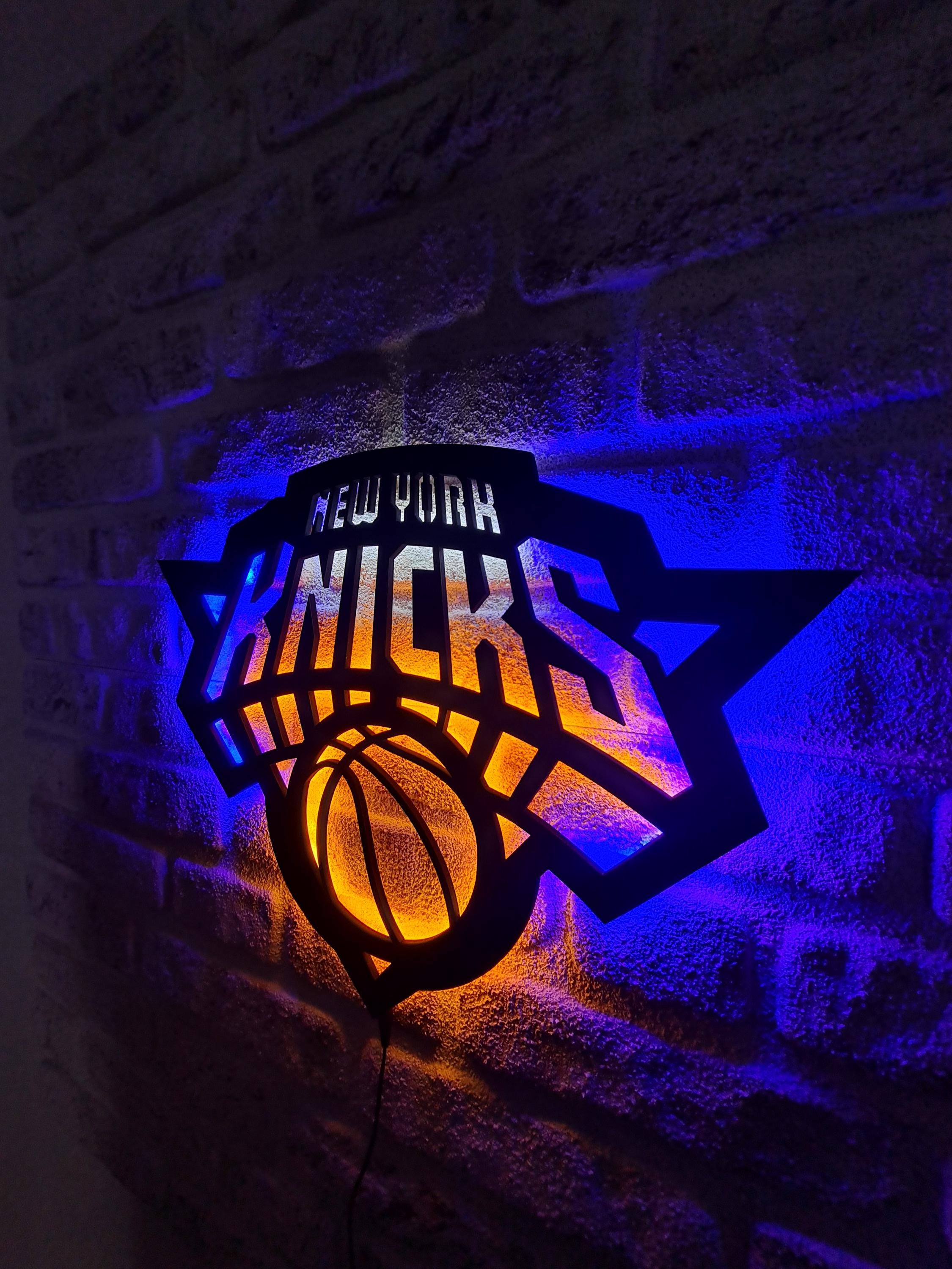 LED Lighted New York Knicks Sign, Basketball Team Emblem Illuminated ...