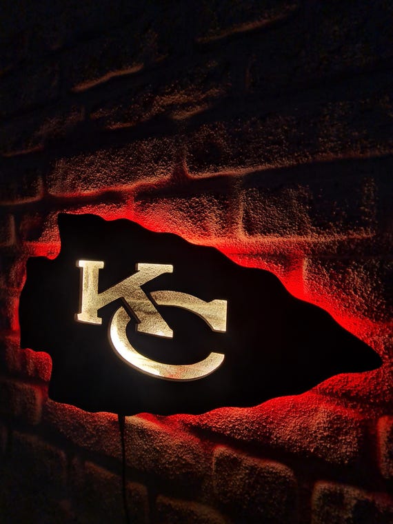 Kansas City Chiefs Led Lighted Sign, Illuminated Sleek Wall Decor