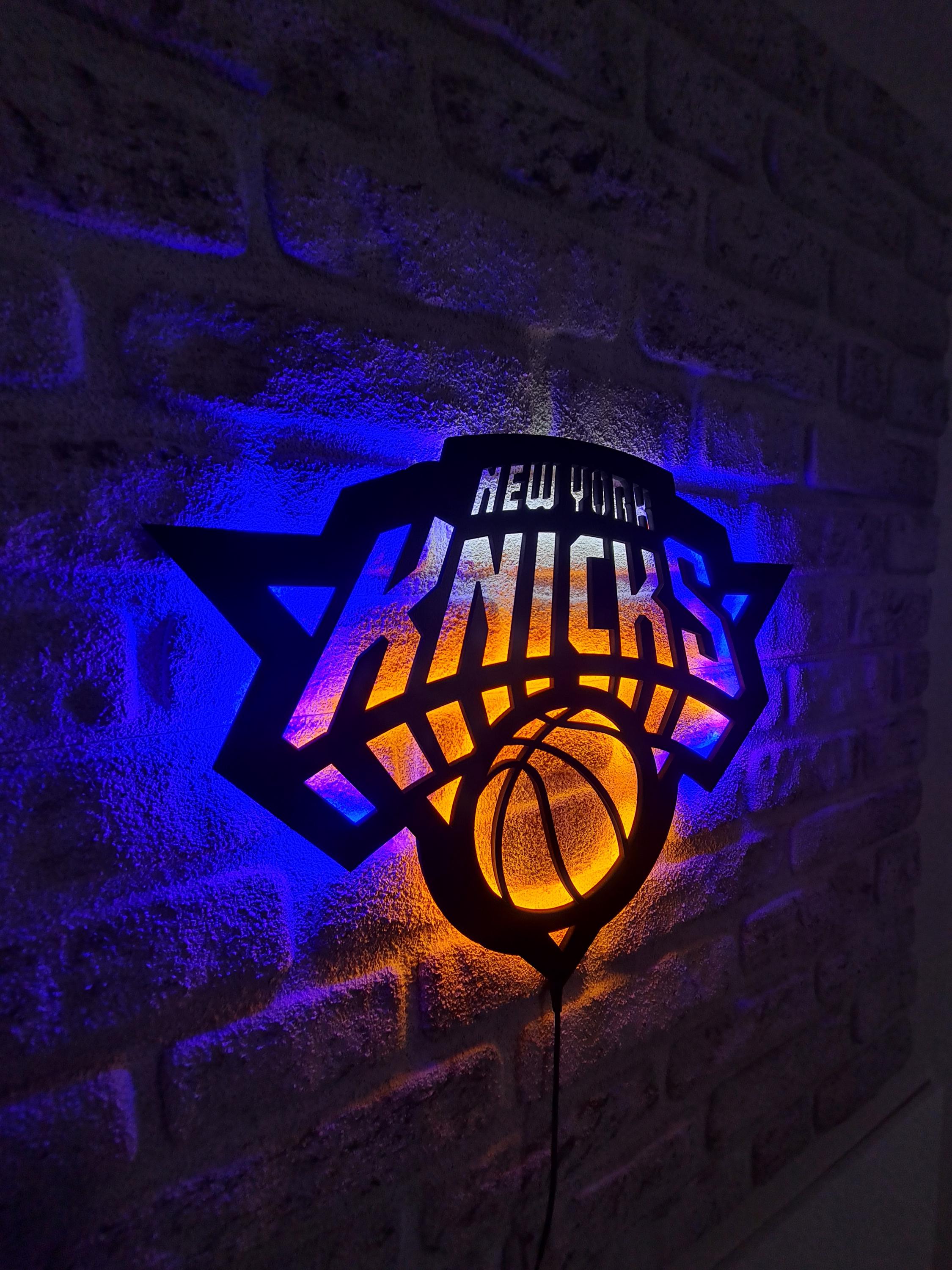 LED Lighted New York Knicks Sign, Basketball Team Emblem Illuminated ...