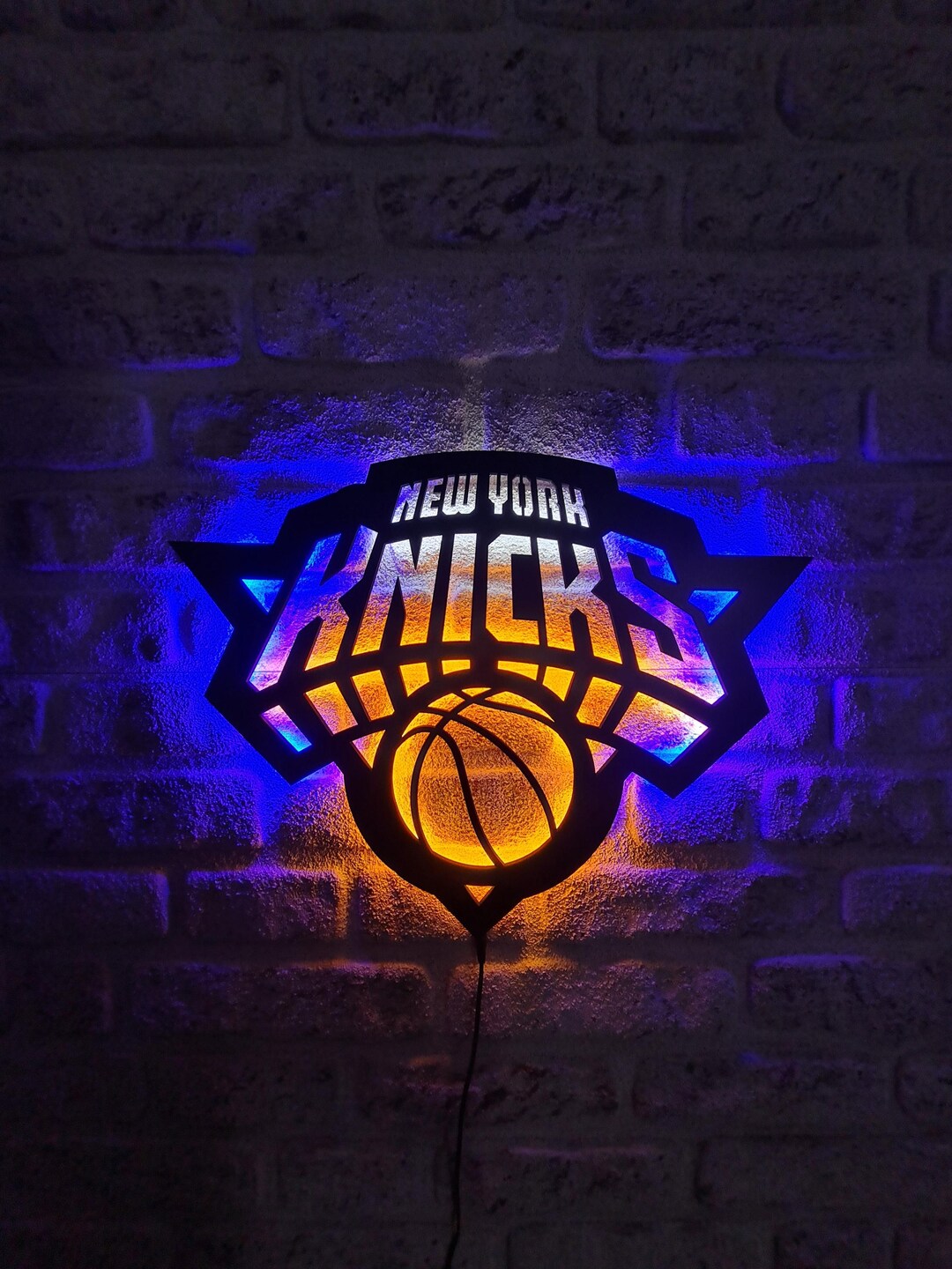 LED Lighted New York Knicks Sign, Basketball Team Emblem Illuminated ...