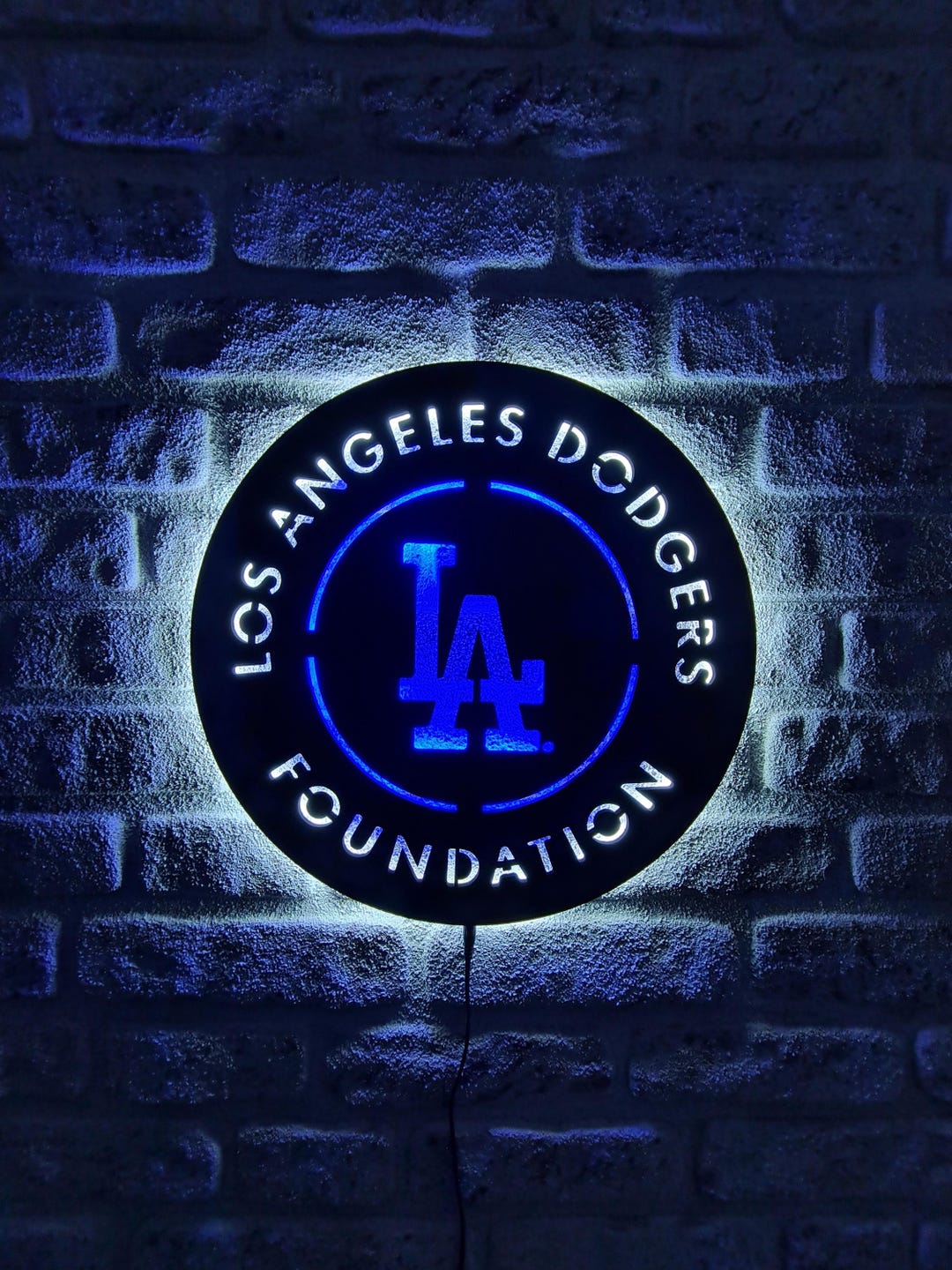 Los Angeles Dodgers LED Lighted Sign, LA Dodgers Baseball Team Emblem ...