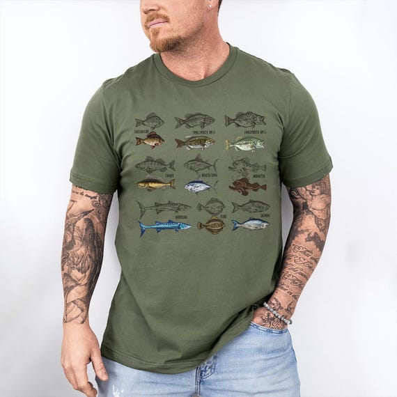 Freshwater Fish Species Fishing T-Shirt - Unisex Gift For Women & Men, Multiple Sizes Available - View #3