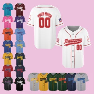 America Custom Baseball Jersey with Teamname Name Number Logo, Jerseys Shirt for Men Women Youth Kid, Gifts for Baseball Fans Sports Uniform