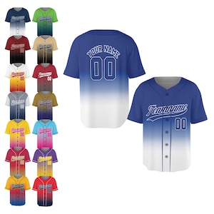 Custom Baseball Jersey – Personalized Name, Number, Team Shirt – Colors Gradient for Men, Women, Youth Kids – Baseball Fans Gift For Couple