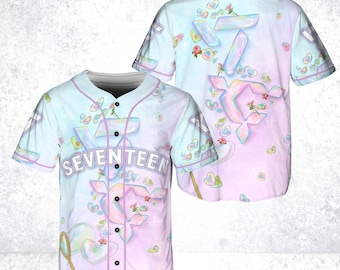 Custom Svt 17 Right Here Number Members Baseball Jersey, Svt Tour