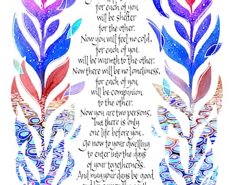 Apache Wedding Blessing--Personalized Print