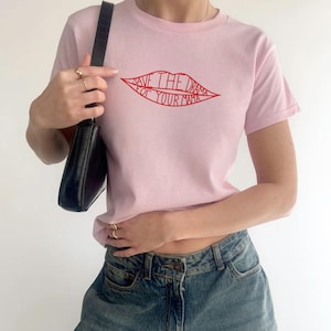Save the Drama for Your Mama Baby Tee, Rachel Green Women's Y2K T-Shirts, Trendy Graphic Tee image 4