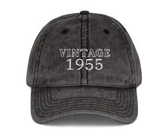 70th Birthday Gift/Vintage 1955 Embroidered Hat/Vintage 1955 Personalized Gift/Neutral baseball cap/70th Birthday Celebration Party Gift