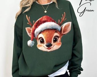 Vintage Reindeer Christmas Sweatshirt | Cozy Holiday Pullover