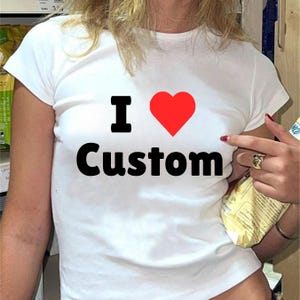Custom Text Baby Tee: Y2K Cropped Fitted T-Shirt