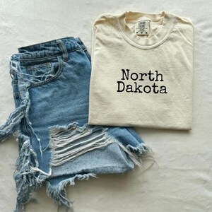 Comfort Colors® North Dakota T-Shirt, Peace Garden State T-Shirt, State Pride T-Shirt, Womens Tee, Prairie Life T-Shirt, Midwest T-Shirt