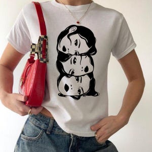 Stacked Girls Graphic Baby Tee: Minimal Y2K Streetwear