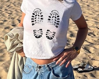 Y2K Graphic Baby Tee, Retro 90s Crop Top