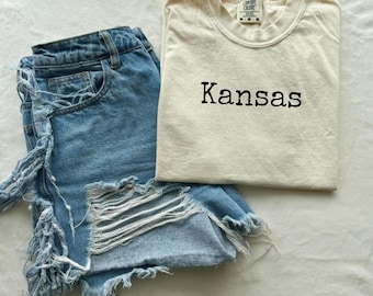 Comfort Colors® Kansas T-Shirt, Sonnenblume Zustand, Kansas Mädchen, State Pride, Damen T-Shirt, Midwest Style, Country Charm