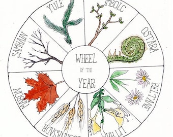 Wheel of the Year Coloring Page | Wheel of the Year Artwork | Nature Art | Phenology | Seasonal Shifts