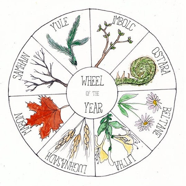 Wheel of the Year Coloring Page | Wheel of the Year Artwork | Nature Art | Phenology | Seasonal Shifts