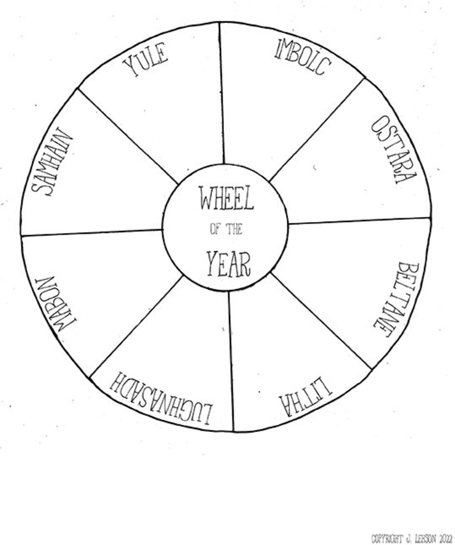 Wheel of the Year Coloring Page Wheel of the Year Artwork Etsy