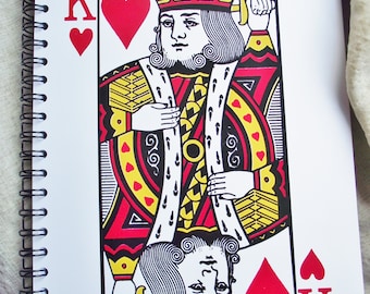 King of Hearts Notebook: Playing Card Spiral Journal