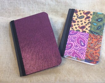 Pocket Notebook, purple jotter, stocking stuffer, mini notebook set, prayer journal, for quilter, password log, teacher gift, Valentines day