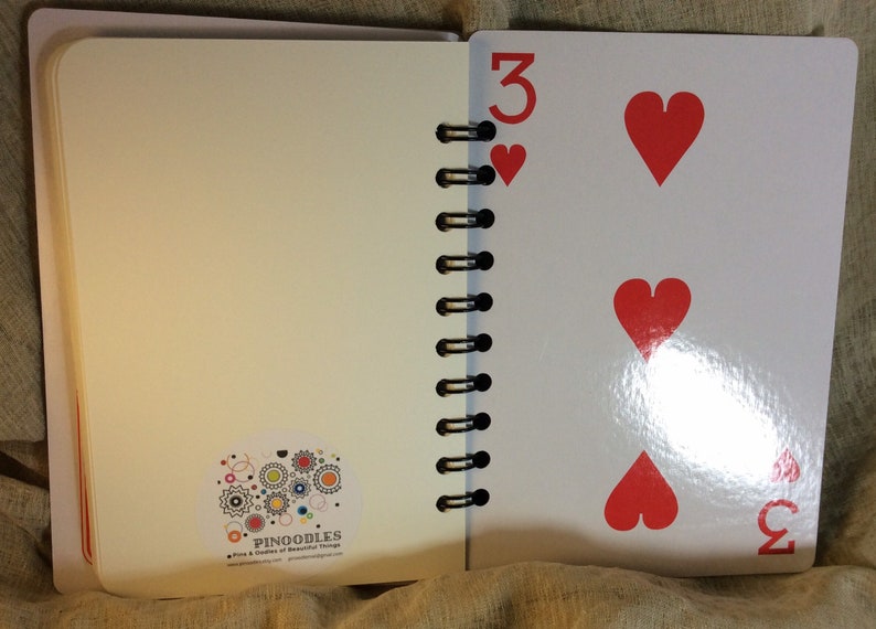 Joker notebook, Game Night score pad, playing card journal, Bridge Club gift, Poker Player, bridge tally, hostess thank you, mini sketchbook image 5