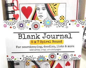 Playing Card Journal: Spiral Bound Notebook for Game Night