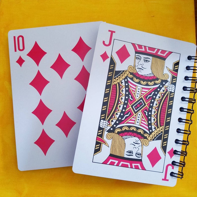 Cuaderno de naipes, bloc de anotadores, bloc de notas Joker, Card Club, Bridge Tally, regalo para jugador de póquer, noche de juegos, diario en blanco imagen 7