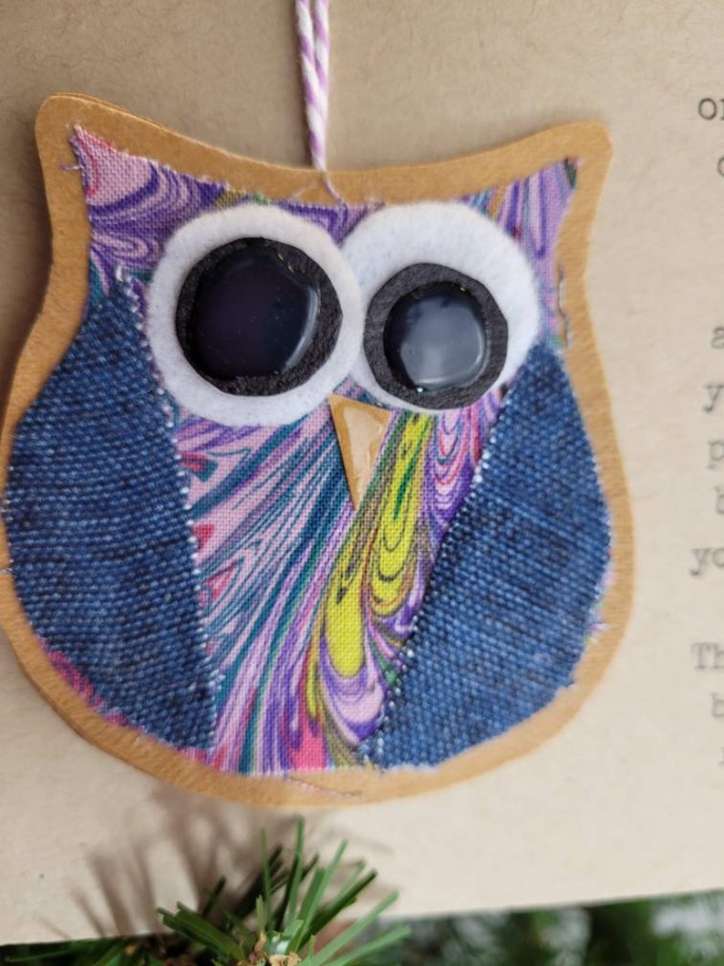 Owl backpack Pin, Christmas ornament, package topper, teen girls, teacher stocking stuffer, back to school gift, scarf clip, secret santa image 3