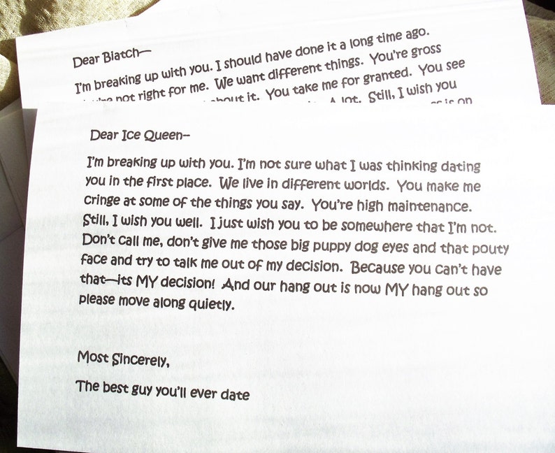 Dear john letter to husband picture