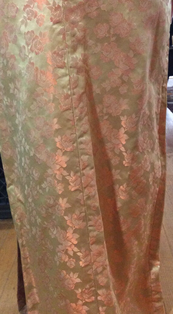 Floor length vintage dress, Copper flowers on cha… - image 2