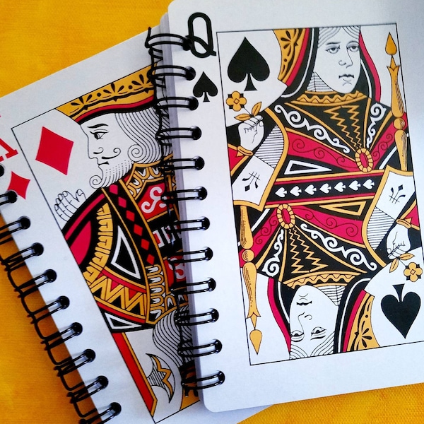 Playing card journal, Game notebook, Score keeper pad, poker player Joker notepad, Card Club, Bridge Tally, game night hostess gift