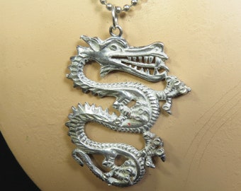 Vintage Sterling Silver "One of a Kind" Dragon Pendant Necklace Year of Dragon