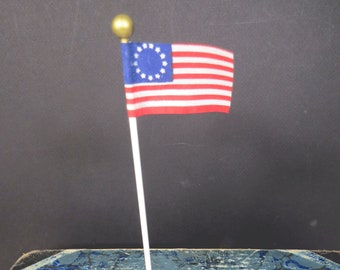 Vintage Lefton American Flag on Base Counter Top Table Display 4th of JULY Memorial Day Patriotic Holiday