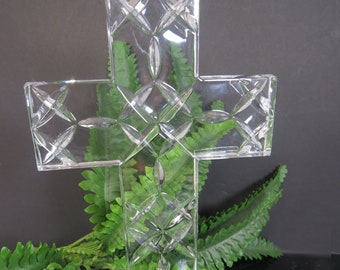 Vintage Lead Crystal Cross Crucifix Large Slovenia Limited Edition Religious Holidays