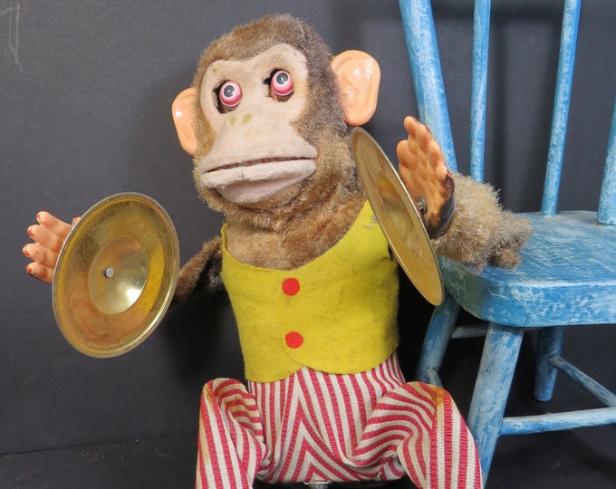 Vintage Clapping Monkey Toy With Cymbals, 1960s, Shelf Sitter, Not