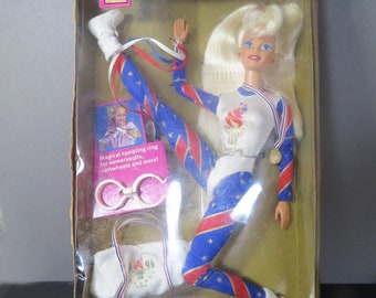 Vintage Barbie Doll Olympic Gymnast Signed Shannon Miller 1995 Original Box