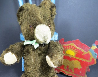 Vintage Mohair Teddy Bear Jointed Arms & Legs Child Room Décor