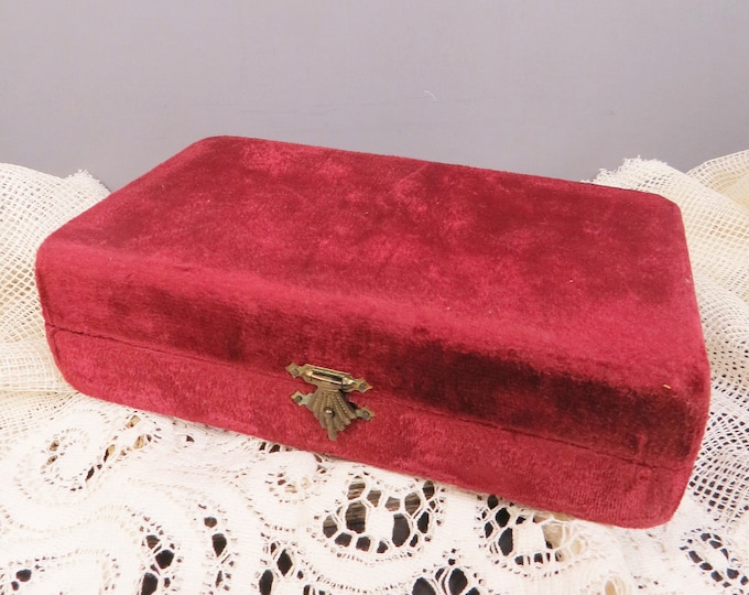 Vintage Velvet Jewelry Presentation Box, Wine Red, Vanity Etsy