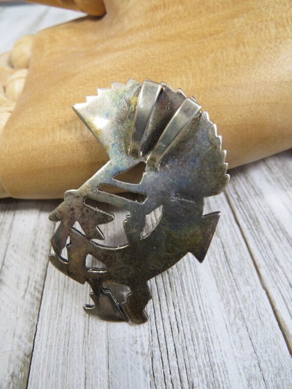 Vintage Zuni Rain Dancer Pendant Kokopelli Sterling S… Gem