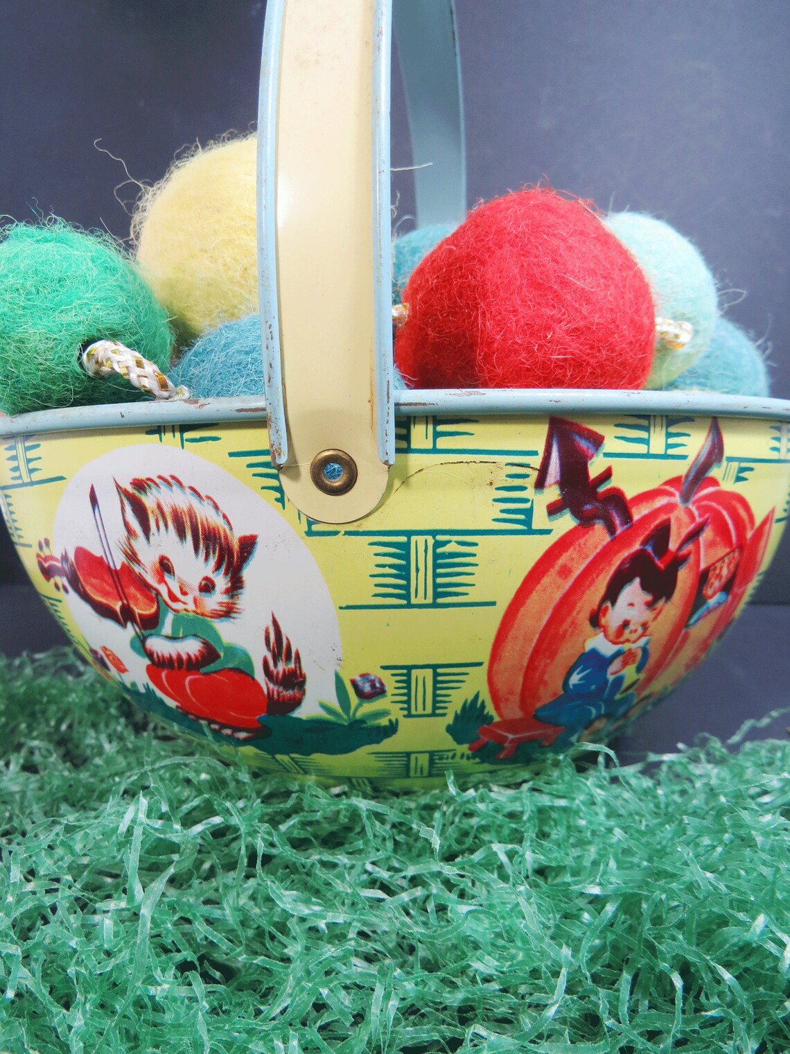 Chein Tin Litho Sand Beach Bucket Vintage Toy Basket EASTER Etsy