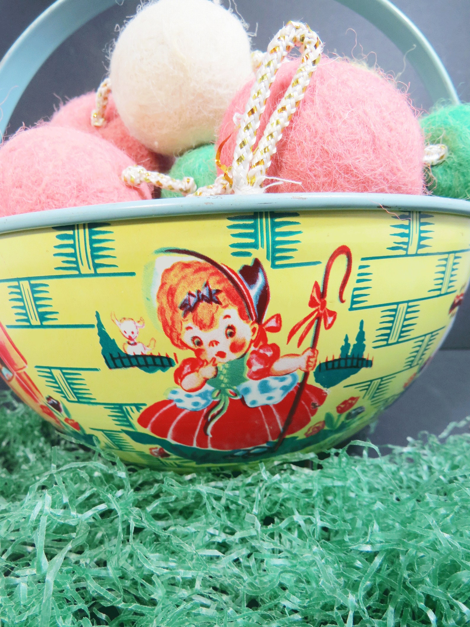 Chein Tin Litho Sand Beach Bucket Vintage Toy Basket EASTER Etsy