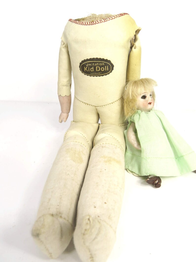 Vintage Leather Doll Body Bisque Hands Jointed Made in Etsy